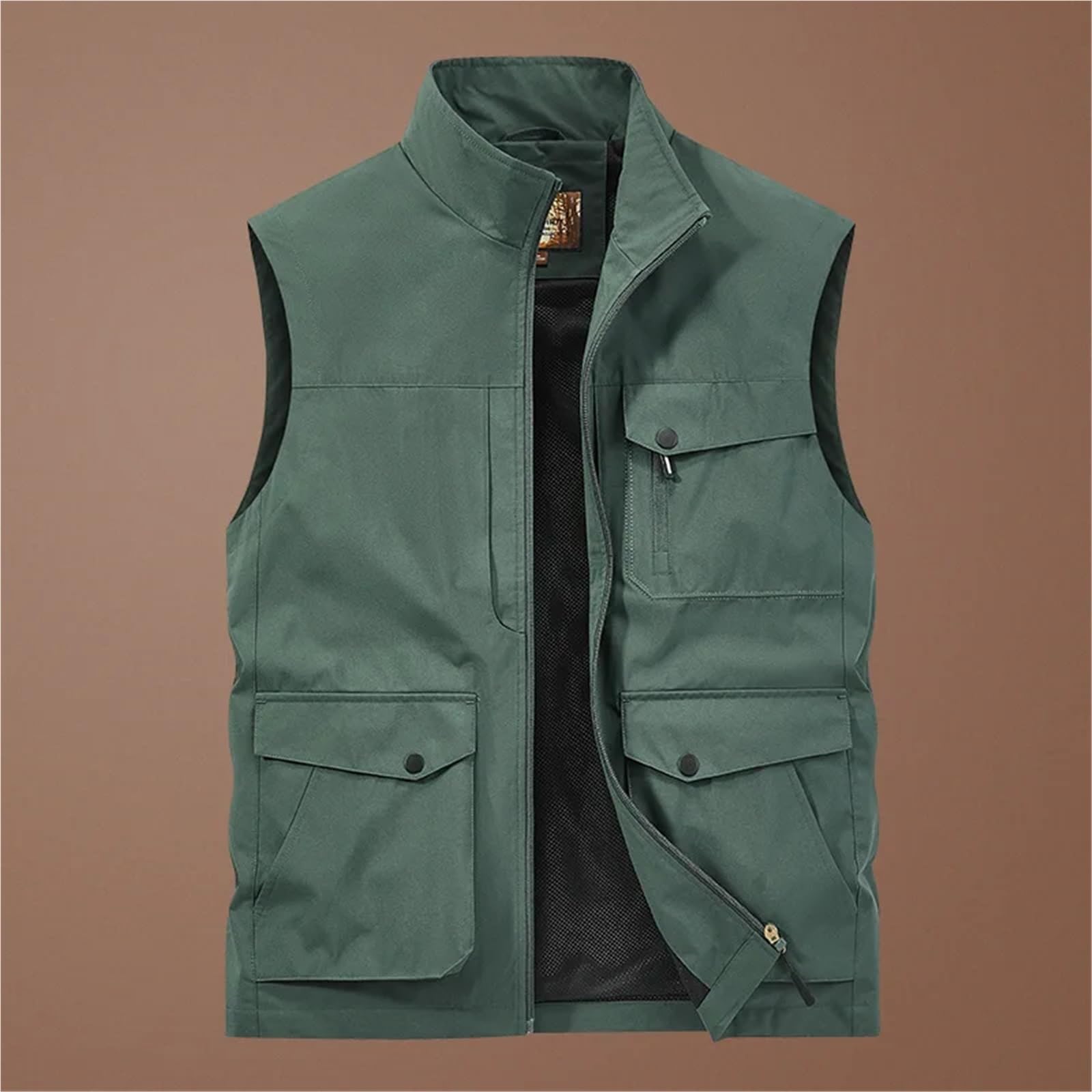 Gilet de pêche grande taille pour hommes, gilets de pêche, vestes de chasse pour hommes, veste sans manches, veste d'extérieur multi-poches pour photographie gilet (bleu foncé, 5XL)