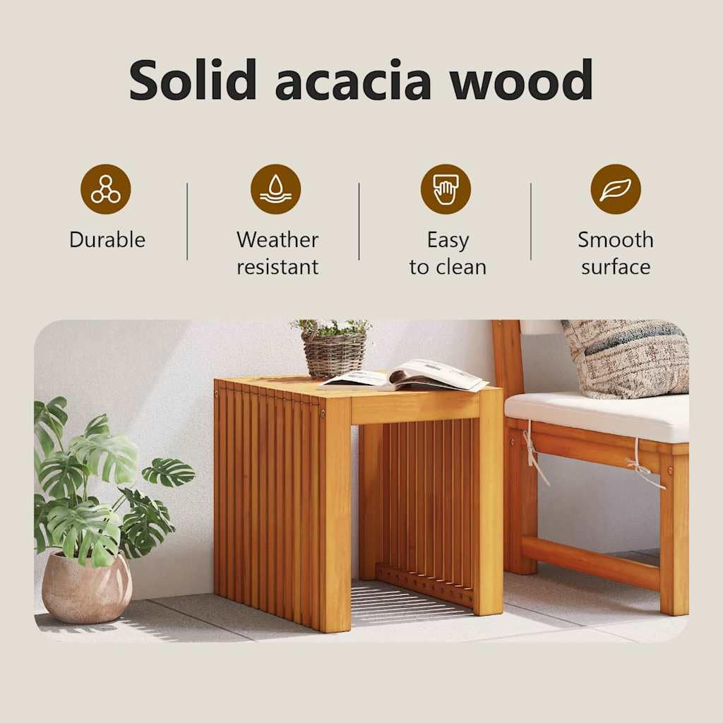vidaXL Tavolo laterale Olio Naturale 43 x 36 x 40 cm | Costruzione robusta per un uso duraturo, Legno massello di teak di alta qualità per resistere bene,