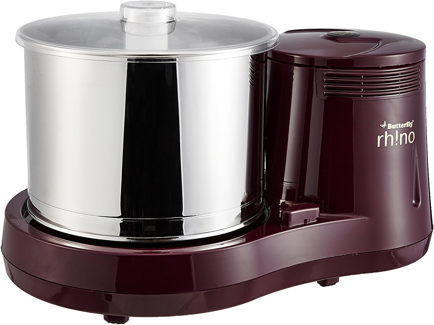 Butterfly Nashorn 2 Liter Tisch-Nassmühle (Kirsche) / Gratis Lieferung Nassmühle - Reismühle - Dhall Grinder - Getreidemühle - Curry Paste - Curry... (Indischer Stecker)