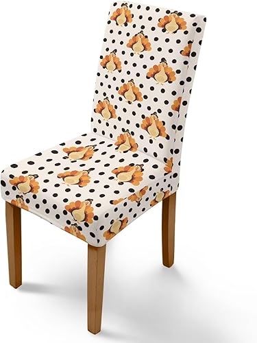 Miniatura 23 de Rnyleeg Fall Autumn Seat Covers for Dining Chairs Set of 4 Sunflower Themed Stretch Dining Chair Covers Soft Comfy Chair Slipcovers for Cocktail