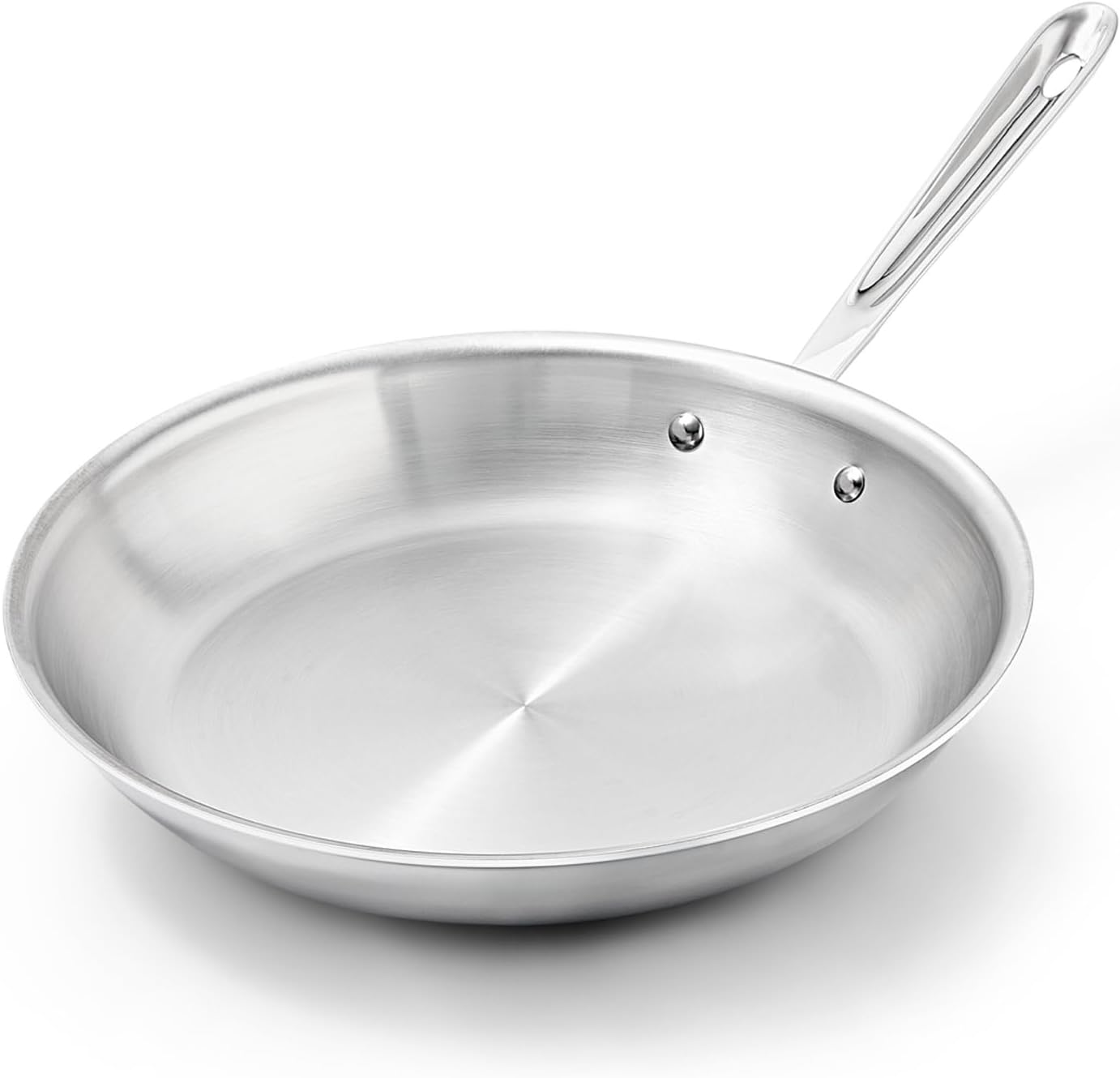 D3 Stainless Steel 12" Fry Pan, Made in the USA | The Original Bonded Professional Cookware, Large Frying Pan, Induction Compatible, Oven Safe up to 600F