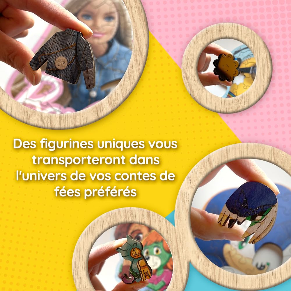 Trefl – Puzzle en Bois : Disney Princess, Princesses charmantes - Puzzle en Bois de 50 pièces, Formes irrégulières, 10 Figurines. Puzzle Moderne pour Enfants de 5 Ans et Plus