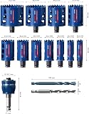Bosch Professional 2608900448 14x Set di Seghe a Tazza Expert Tough Material (Accessorio Trapano a Percussione), Blu, Set Ø 20/22/25/32/35/40/44/51/60/68/76 mm - 4