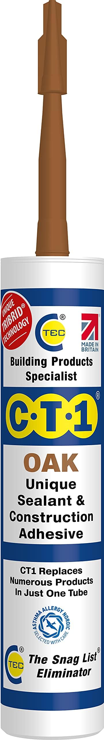 CT1 CT1OAK Construction Adhesive Colours (Oak 290ml) Unique Sealant, zzzz-s