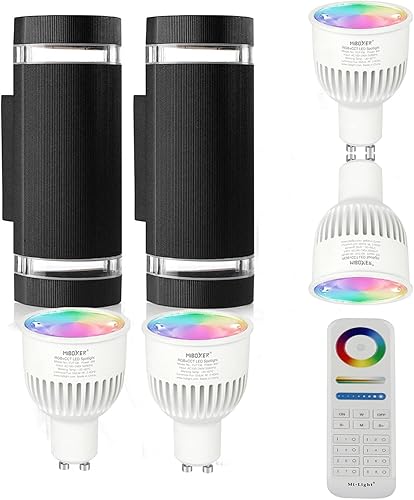 Miniatura 7 de Iluminación LED que cambia de color RGB doble hacia arriba y hacia abajo, luz de pared al aire libre, 12 W, 1200 lm, temperatura blanca 2700 k- 6500