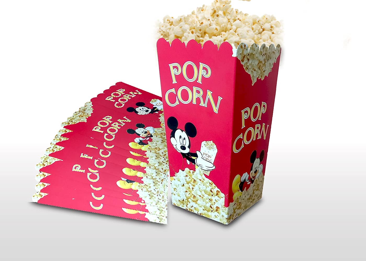 50 Pcs Popcorn Cups, Boxes, Foldable Containers for Kids Party, French Fries, Birthday, Movie Theatre, Parties, Snacks holder