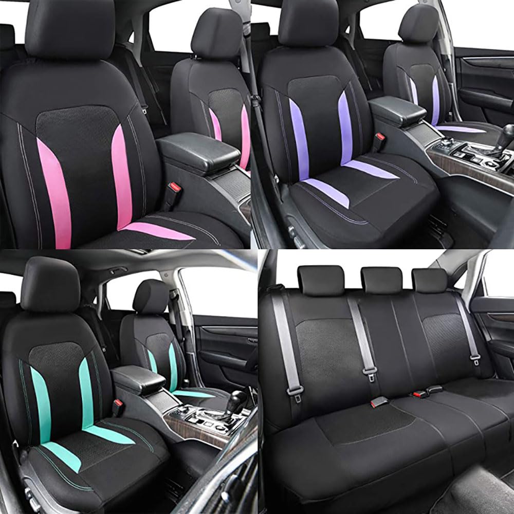 QUNINE Pokrowce na siedzenia samochodowe do Dacia Sandero Stepway 3.GEN 2.Gen 2012 2013 2014 2015 2016 2017 2018 2019 2020-2025, oddychające antypoślizgowe pokrowce na siedzenia samochodowe ochraniacz