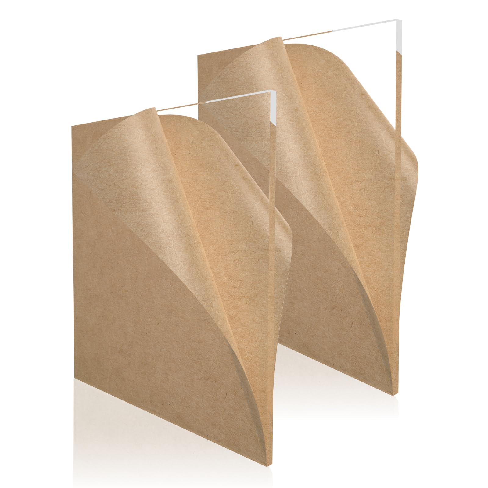 2 Pack Acrylic Sheet Clear Cast Plexiglass 12 x 12 inches Square Panel 1/2" Thick (13mm) Clear Plastic Plexi Perspex Plate Panel with Protective Paper for Signs, DIY Display Projects, Craft