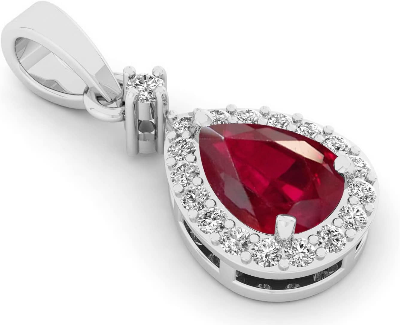 LMDPRAJAPATIS Natural 4.20 Carat Certified Original Birthstone Red Ruby Manik 925 silver Beautiful Pendant Pear Shape Pendant/Gift Her pendant for Women's - Image 5