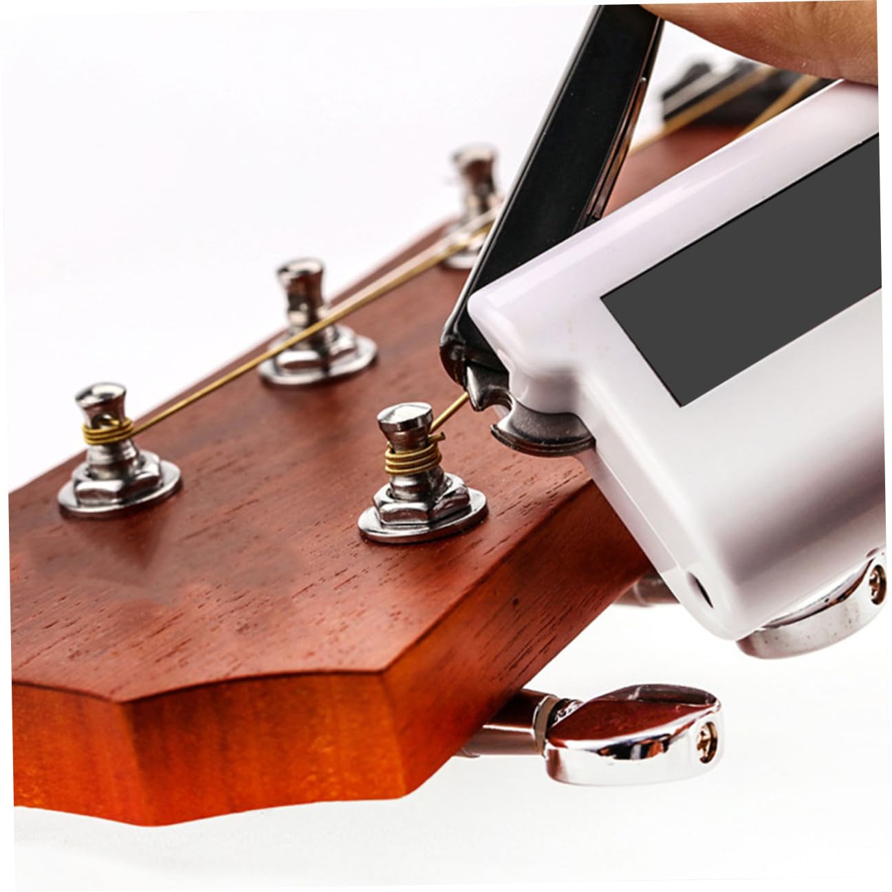 ibasenice Multifunktionaler Gitarrensaitenwickler aus Abs mit Saitenschneider und Pin Abzieher für Folk und Konzertgitarre Weiß