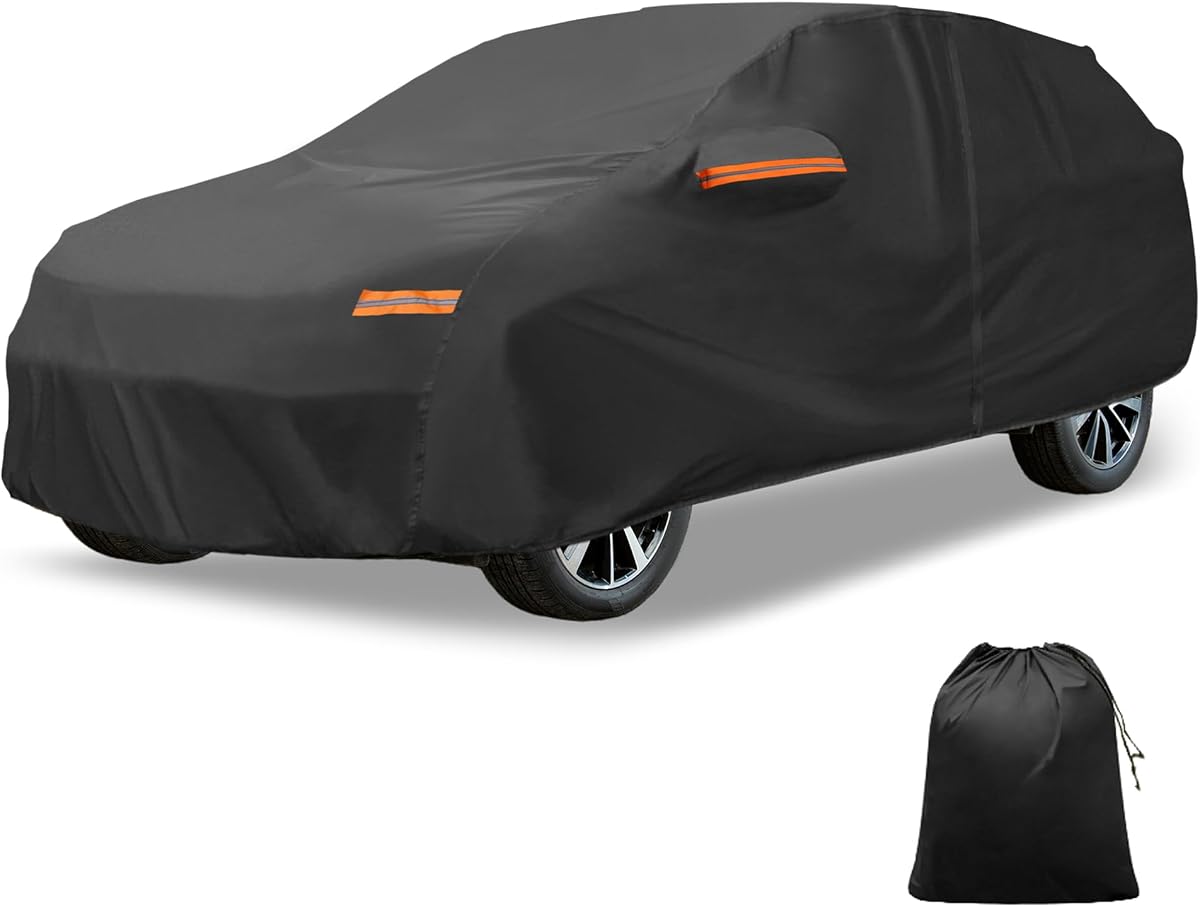 X AUTOHAUX Waterproof Car Cover for Ford Escape 210D-PU w/Left Side Zipper | Outdoor Waterproof Sun Rain Snow Hail Protection, 210D-PU, with Left Side Door Zipper
