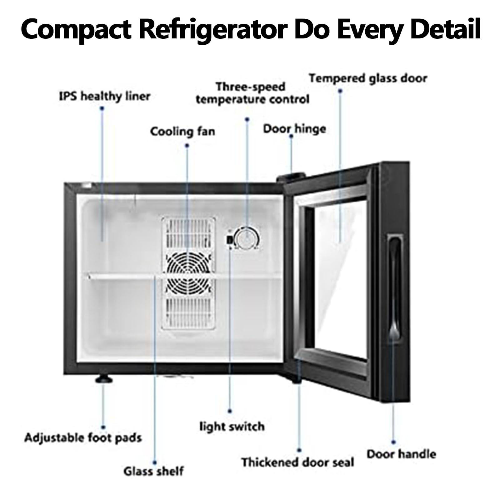 Mini Puerta De Cristal para Nevera con Cerradura para Habitaciones De Hotel,Dormitorios,Acero Inoxidable,Ahorro De Energía,Bajo Ruido,Nevera Compacta para Refrescos,Cerveza,Vino 40L