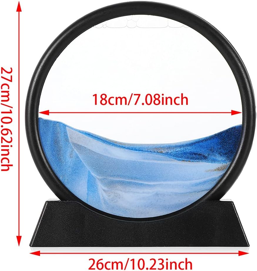 3D Sandscape Moving Sand Picture Frame Liquid Landscape Painting Glass Photo Desk Ornaments Display Sand Motion Art Home Decor (Color : G)