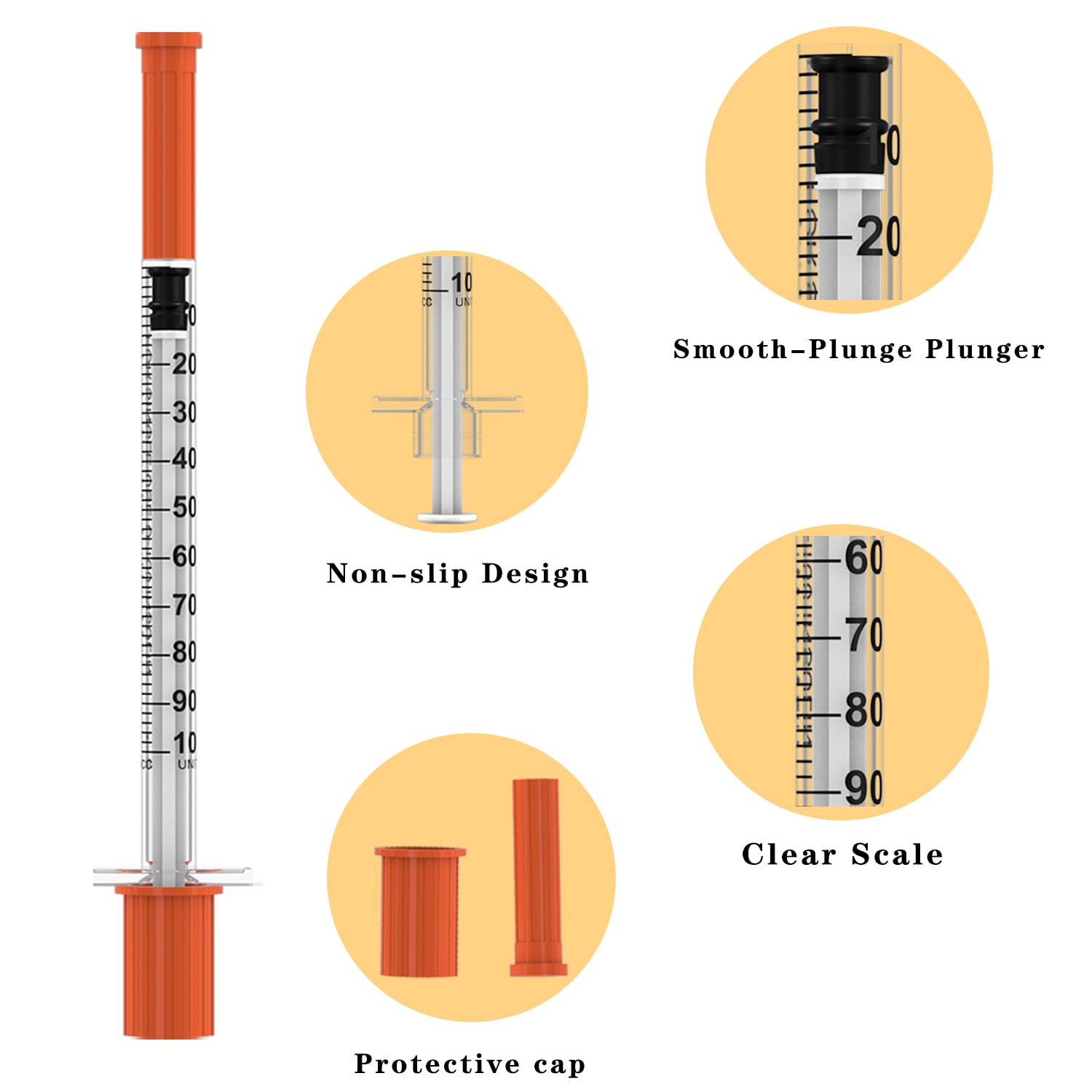 U-100 Disposable Syringes with Needle – 1ml/cc, 30G 5/16" (8mm), Individually Wrapped,100Pack — Amazon image 4