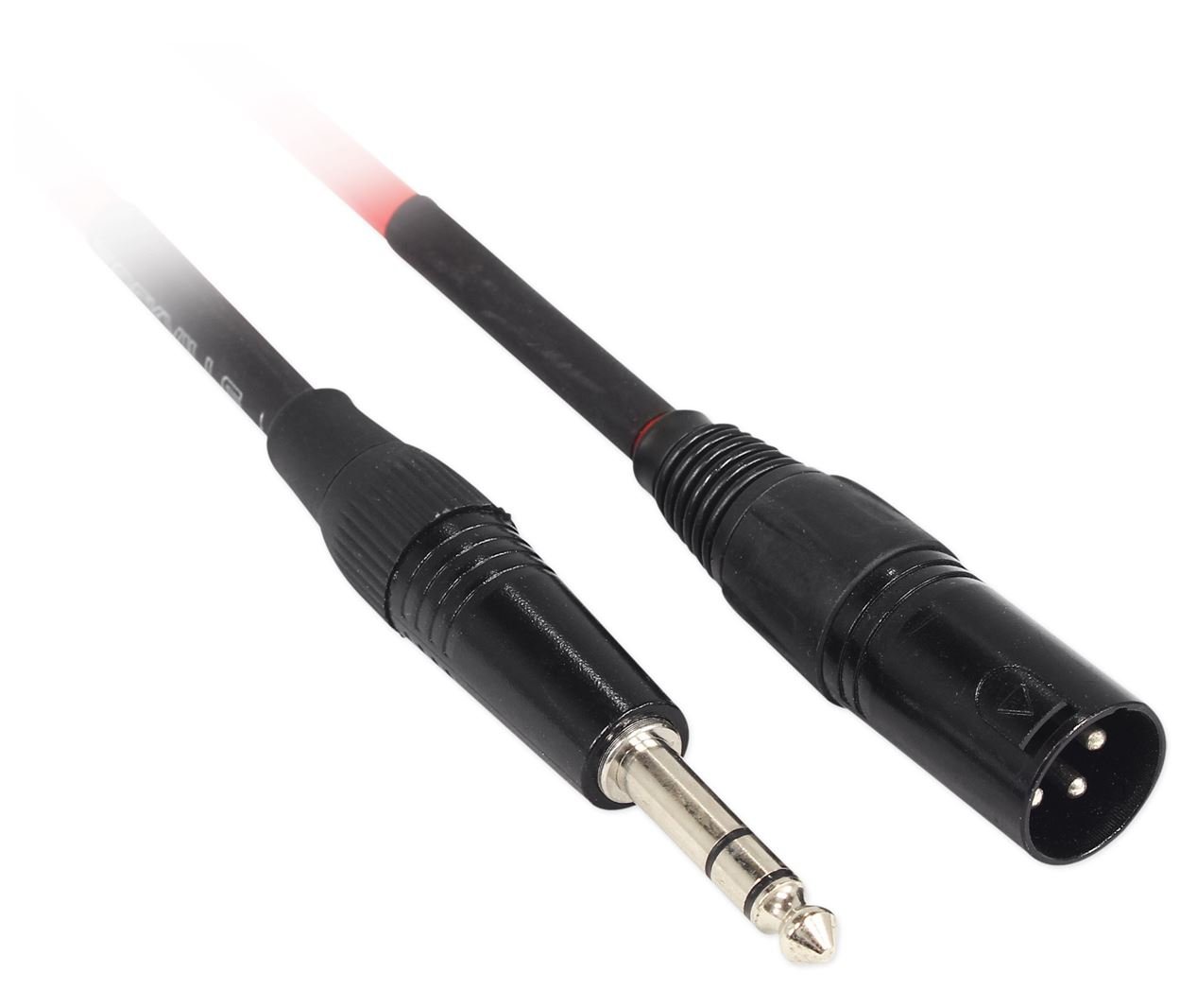 Rockville Bundle: 2-Pack 30' REAN XLR Male to 1/4'' TRS Cables - (Blue, Red) - 100% Copper for Superior Signal Clarity (2 Items)