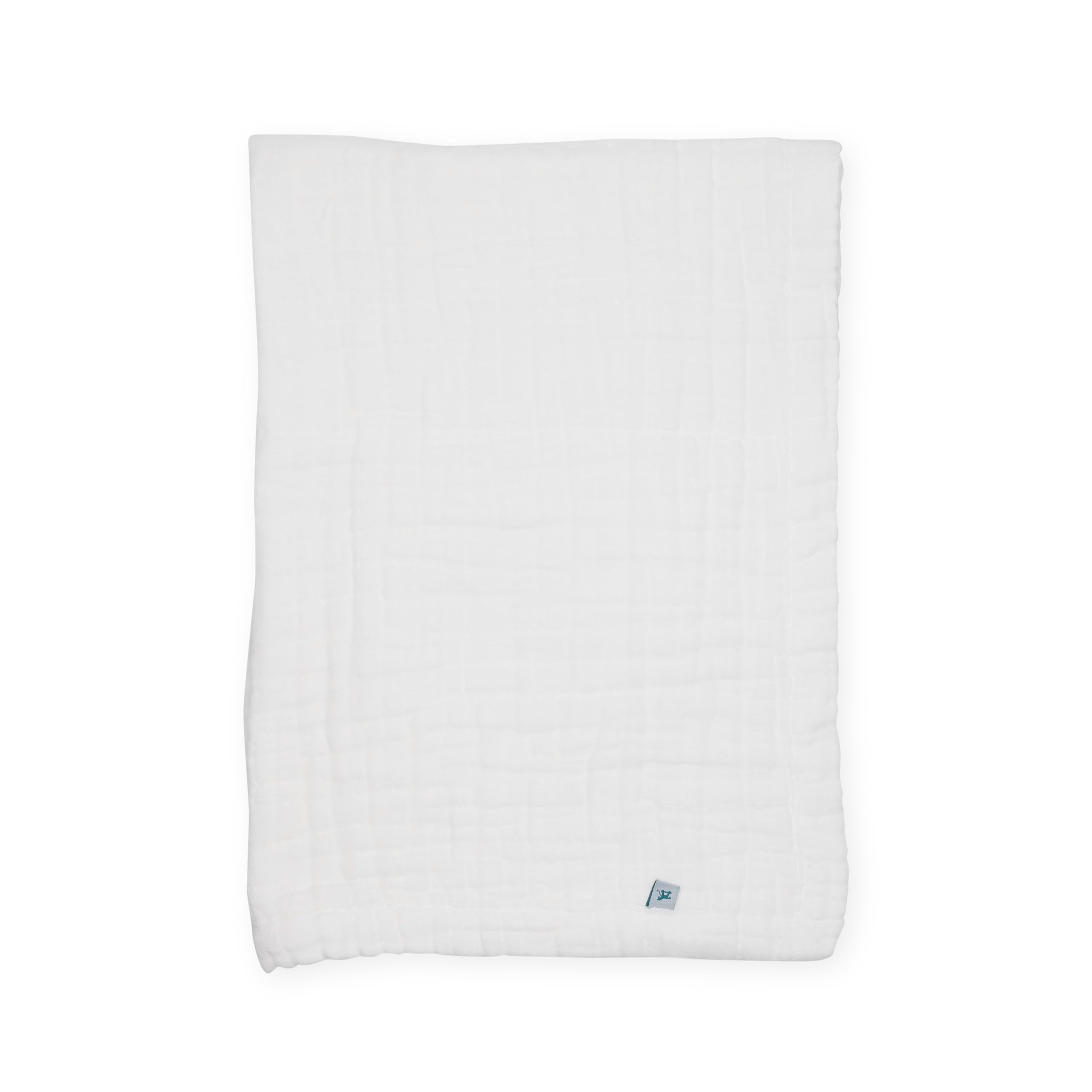 Little Unicorn 100% Certified Organic Newborn Receiving Quilt | Ultra- Soft, Multi-Layered Muslin Fabric | Gift for Newborns & on-The-go (White)