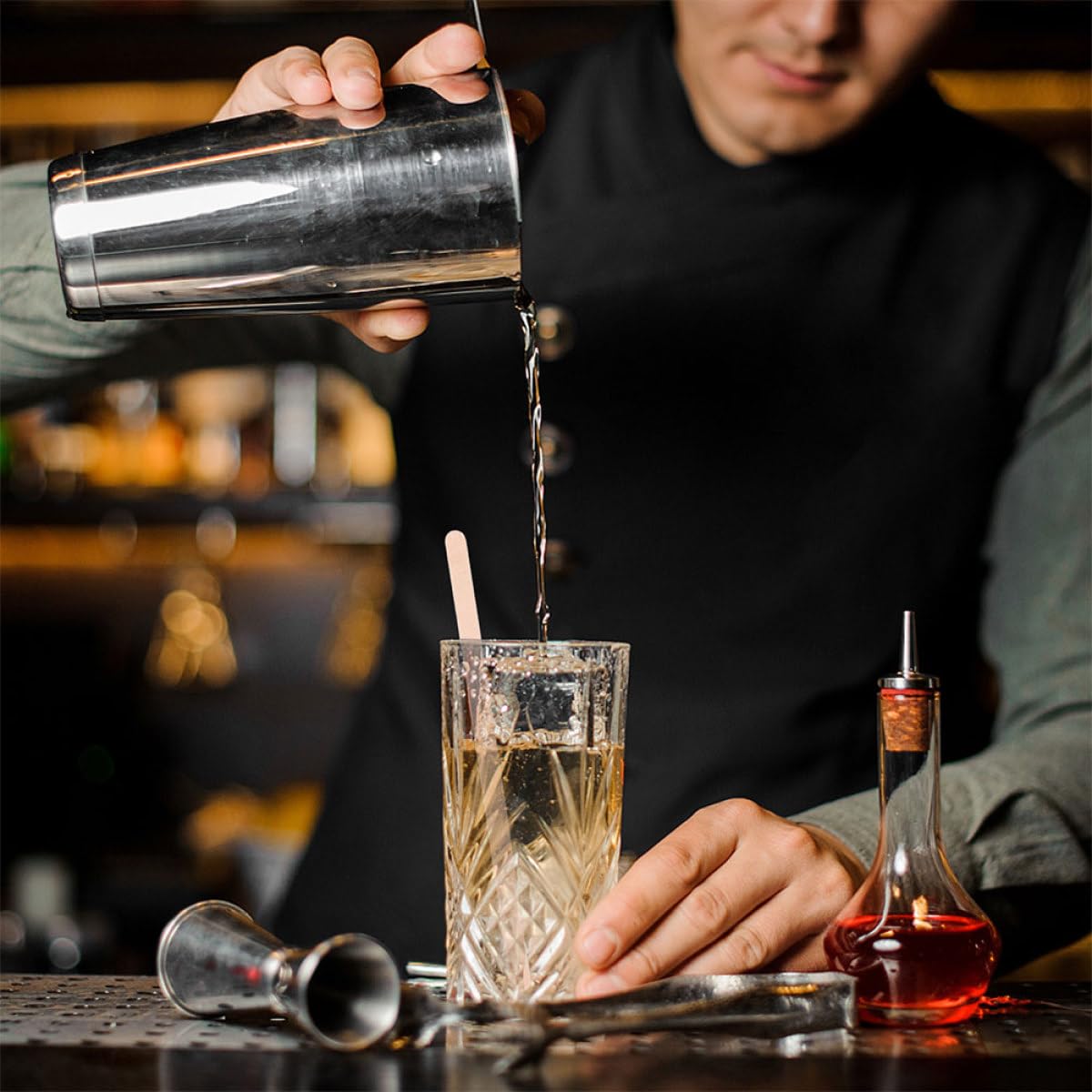 Zerodeko 500 Bastoncini in Legno per Mescolare caffè USA e Getta con Involucro di Carta Singolo, Palette e Agitatori Naturali per Bevande Calde, Fredde e Cocktail, Confezione Igienica