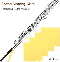 Vista 3 de Kit de limpieza de flauta, juego de cuidado de flauta, varilla de limpieza de flauta con 4 paños de limpieza de flauta, juego de cuidado