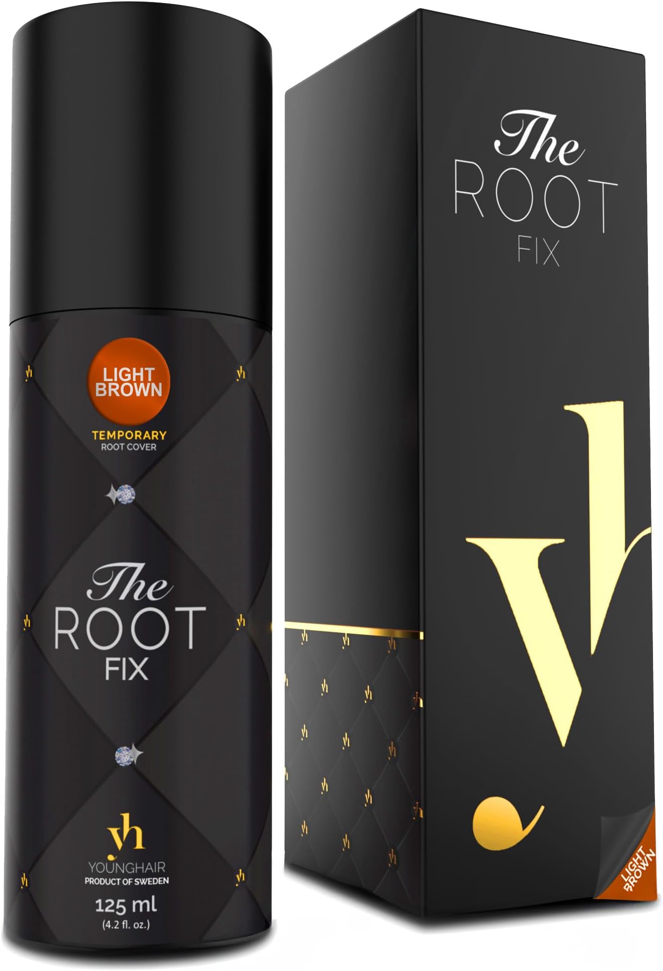 Younghair The Root Fix - Instant Light Brown Root Touch Up - Luxurious Hair Root Spray, Special Quick-Cover Light Brown Formula 125 ml