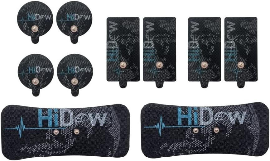 HiDow Tens Unit Replacement Stimulator Pads Large Electrodes Variety Pack | Premium Quality Large Electrode Pads Compatible with Hi-Dow | IQ Massager (2 of Each Size – Total 6)