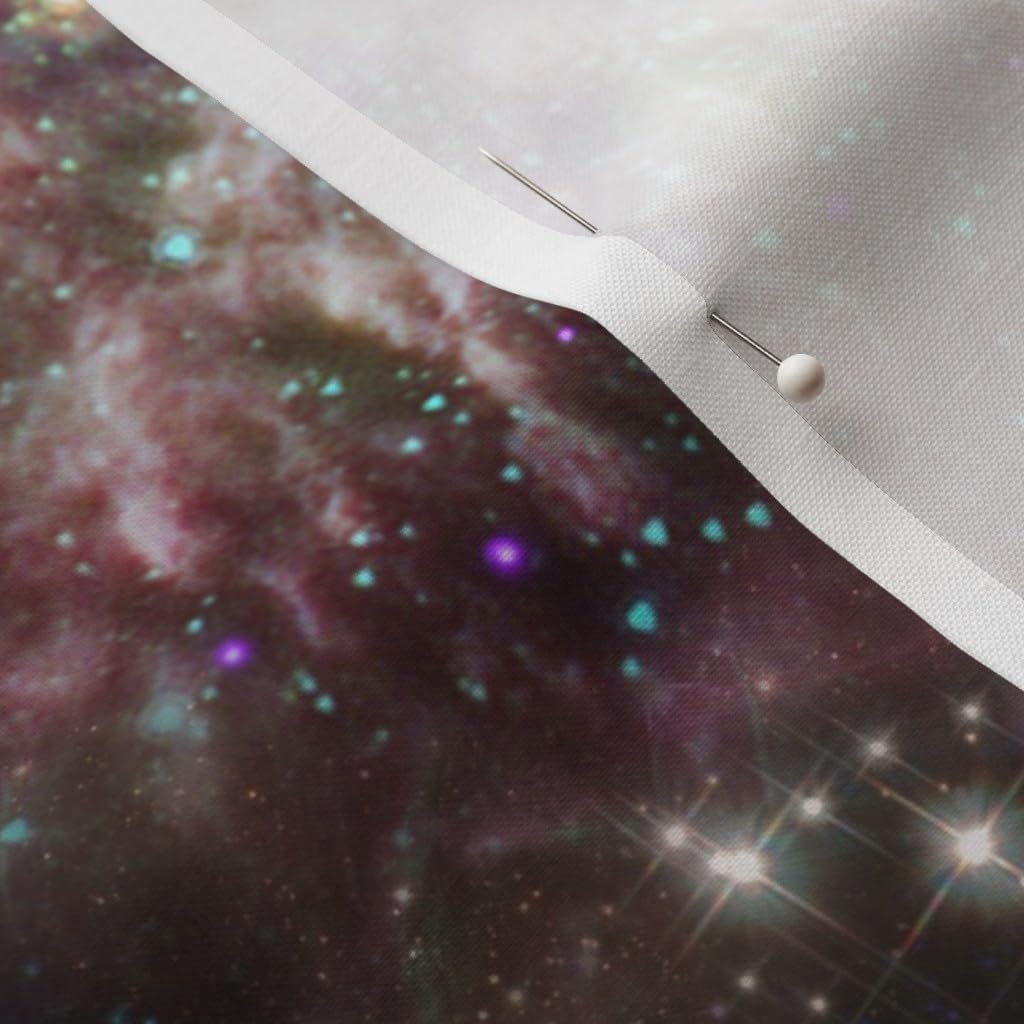 Spoonflower Fabric - Space Collage Stars Galaxy Nebula Star Galactic Purple Pink Solar Printed on Petal Signature Cotton Fabric by The Yard - Sewing Quilting Apparel Crafts Decor