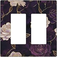 Vista 123 de Placa de pared de doble palanca de 2 cuadrillas con diamantes brillantes con diamantes, bonito ojo fucsia, placa frontal decorativa para dormitorio