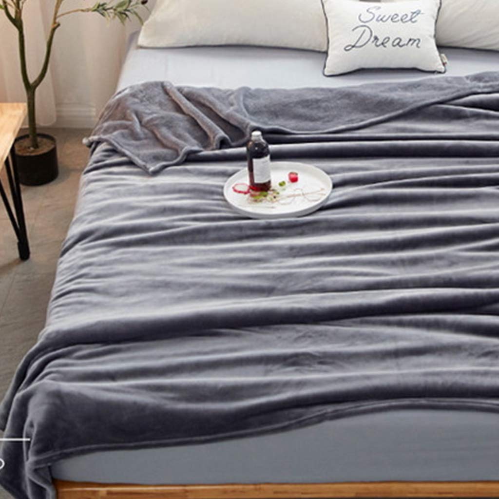 Manta de franela gruesa de microfibra de forro polar sintético de lujo para invierno, color liso, acogedora, sofá, cama, sábanas de felpa cálida, manta negra gruesa para sofá, guardería, cama, tamaño