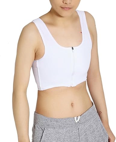 JARAZIN Women Undershirt Tomboy Elastic Band Zip up Chest Binder Flat Slim  Tank Top Minimizer (L, White) : Amazon.co.uk: Health \u0026 Personal Care