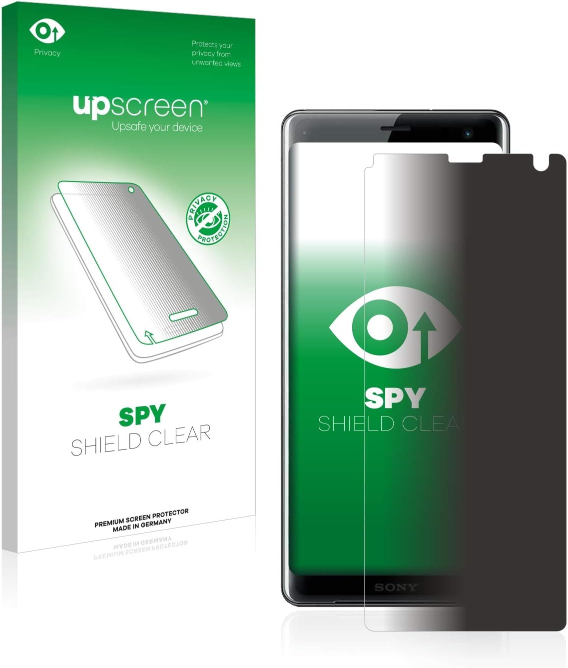 upscreen Privacy Screen Protector compatible with Sony Xperia XZ3 - Anti-Spy Screen Protection