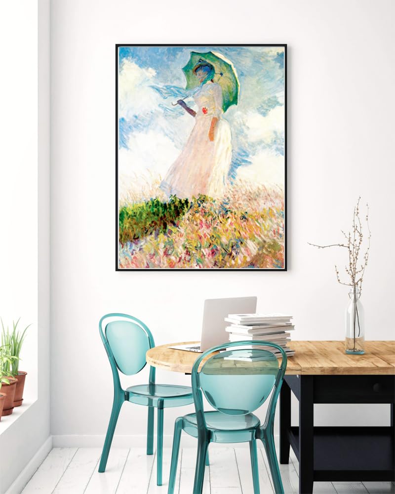 Claude Monet Poster – Frau Mit Sonnenschirm, Kunstdruck Als Wandbehang, Verschiedene Größen