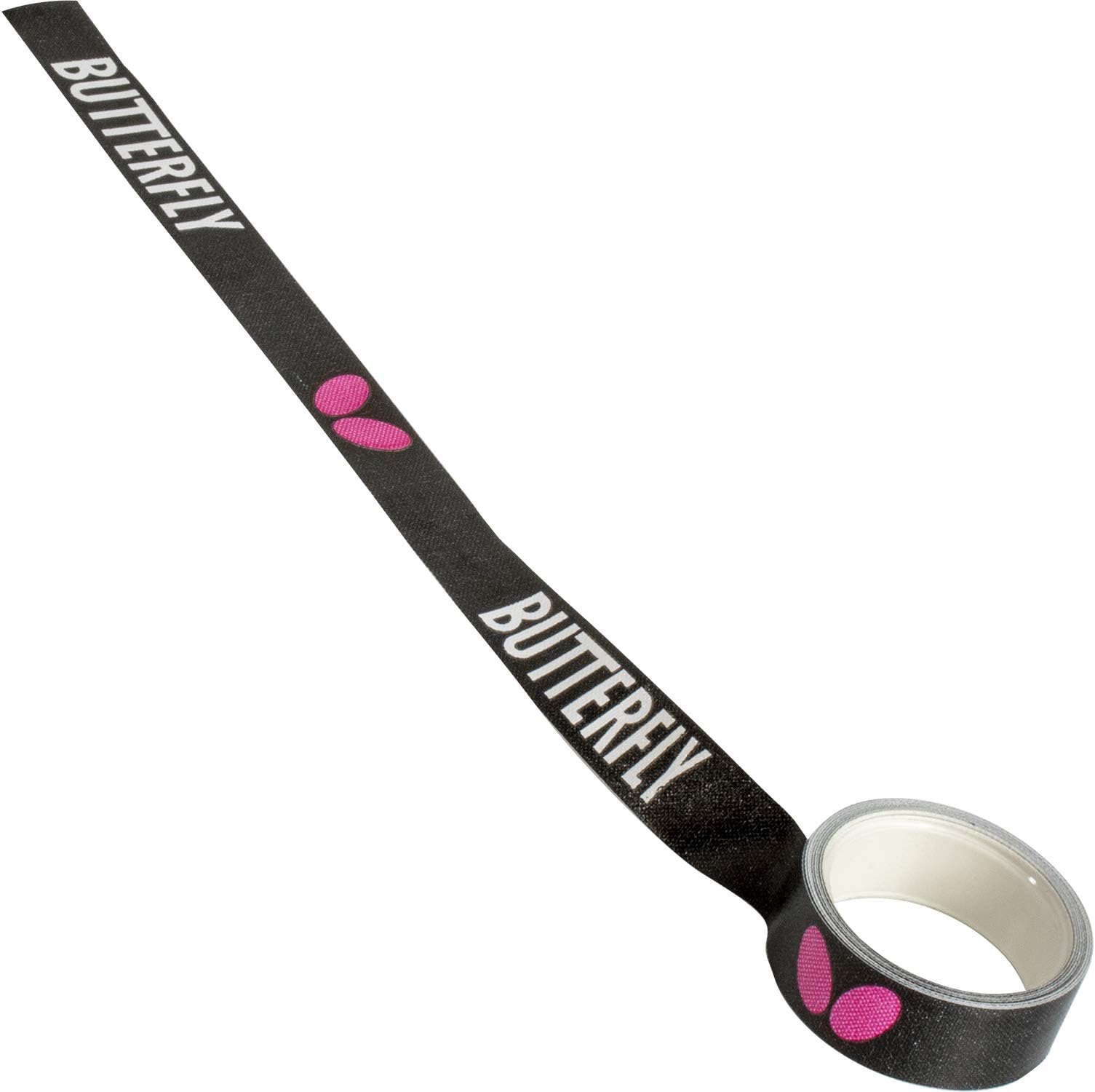 Butterfly Side Tape Black/Magenta - 12mm Width - Side Tape to Protect The Edges of Your Table Tennis Paddles – 3 Sizes (1m, 10m, or 50m for 2, 20, or 100 Rackets)