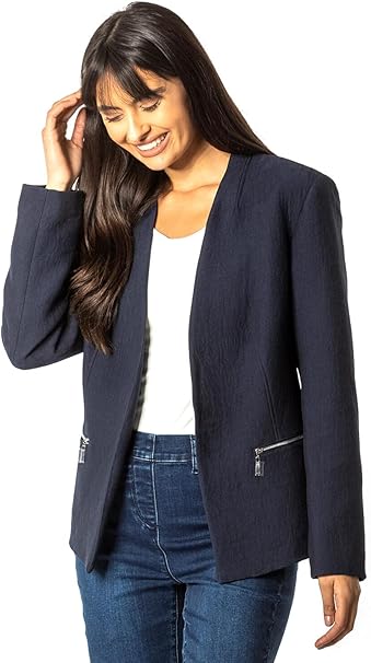 zip detail blazer