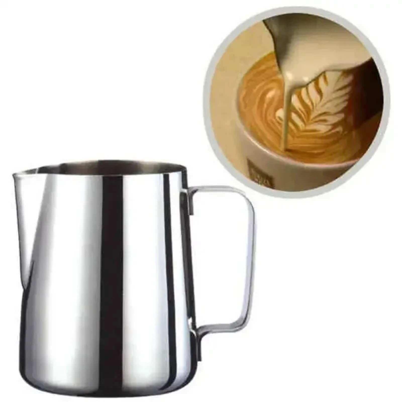 Jarra de espuma leche acero inoxidable, herramienta for café expreso, Latte, casero, 2 uds Para Espumar(350ml)