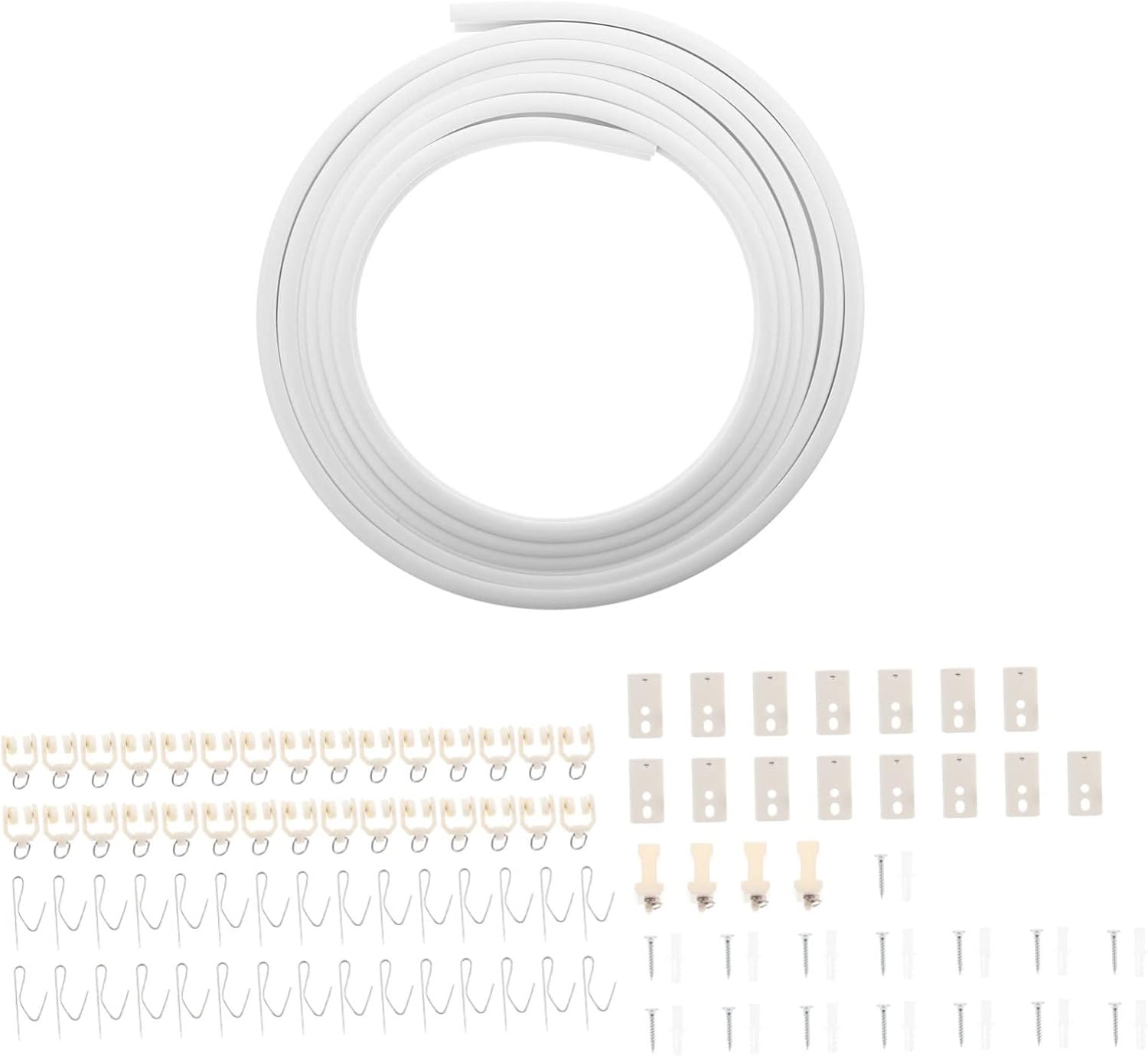 Flexible Bendable Curtain Track Curved Ceiling Mount Track for Drapes Silent Operation Adjustable Length for Home and Office Use