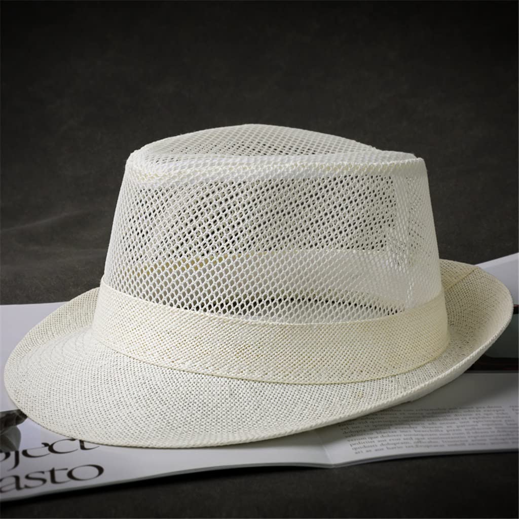 LNNSHX Sombrero Sombrero para El Sol para Hombre Sombrero De Sol para Viajes Al Aire Libre De Verano Sombrero De Panamá Ondulado Transpirable Cómodo (Color : Argento, Size : 56-58cm)
