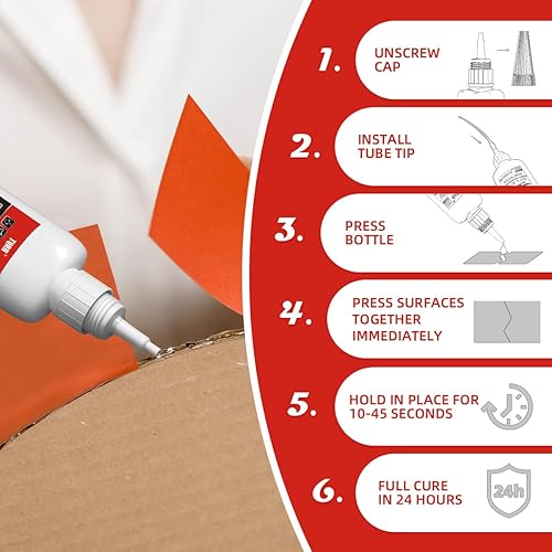 Miniatura 5 de Pegamento de plástico, 1.06 oz (30 g) Super Glue para pegamento de unión de plástico a plástico, gel súper pegamento, fuerte adhesión, pegamento
