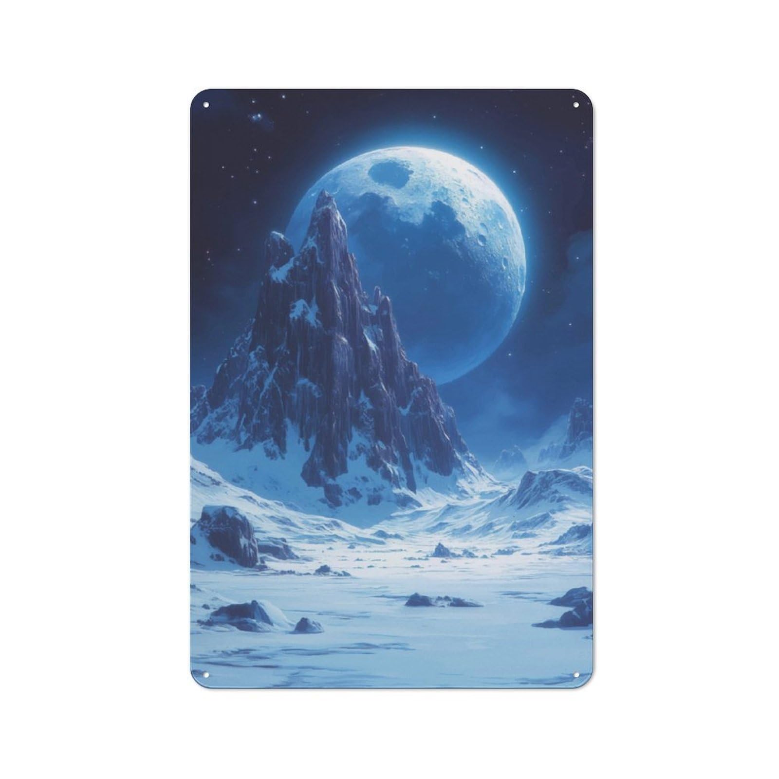 Junmoney Snowy Mountain Landscape Industrial-Style Tin Sign 30X20cm For Pub Or Café, Suited To Pub Decor Enthusiasts