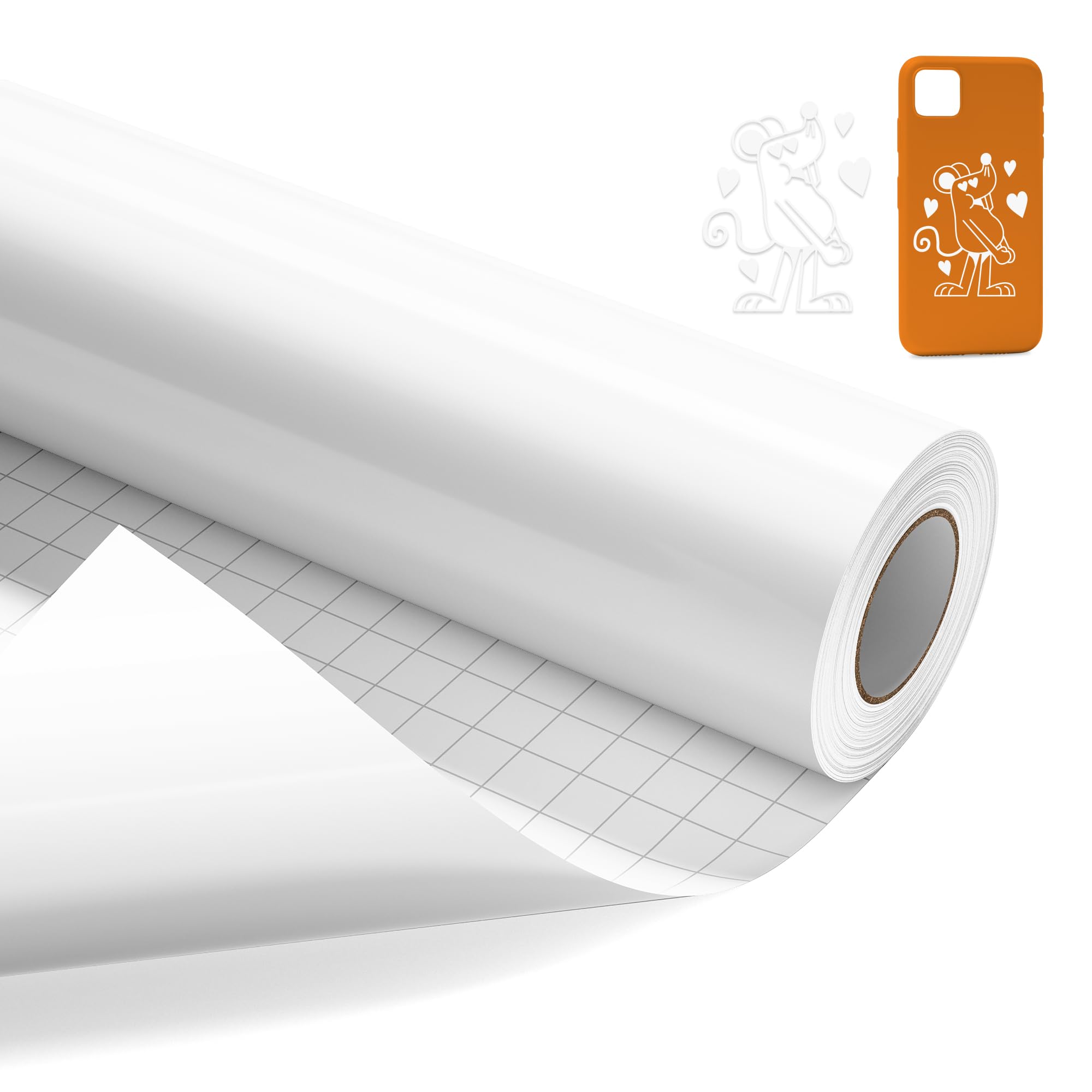 White Permanent Vinyl - 12" x15FT Adhesive Vinyl Roll for Cricut, Silhouette, Easy Cut Weed Vinyl for Decor Sticker, Craft, Signs, Window, Glossy White Vinyl for Party Decoration,Scrapbooking