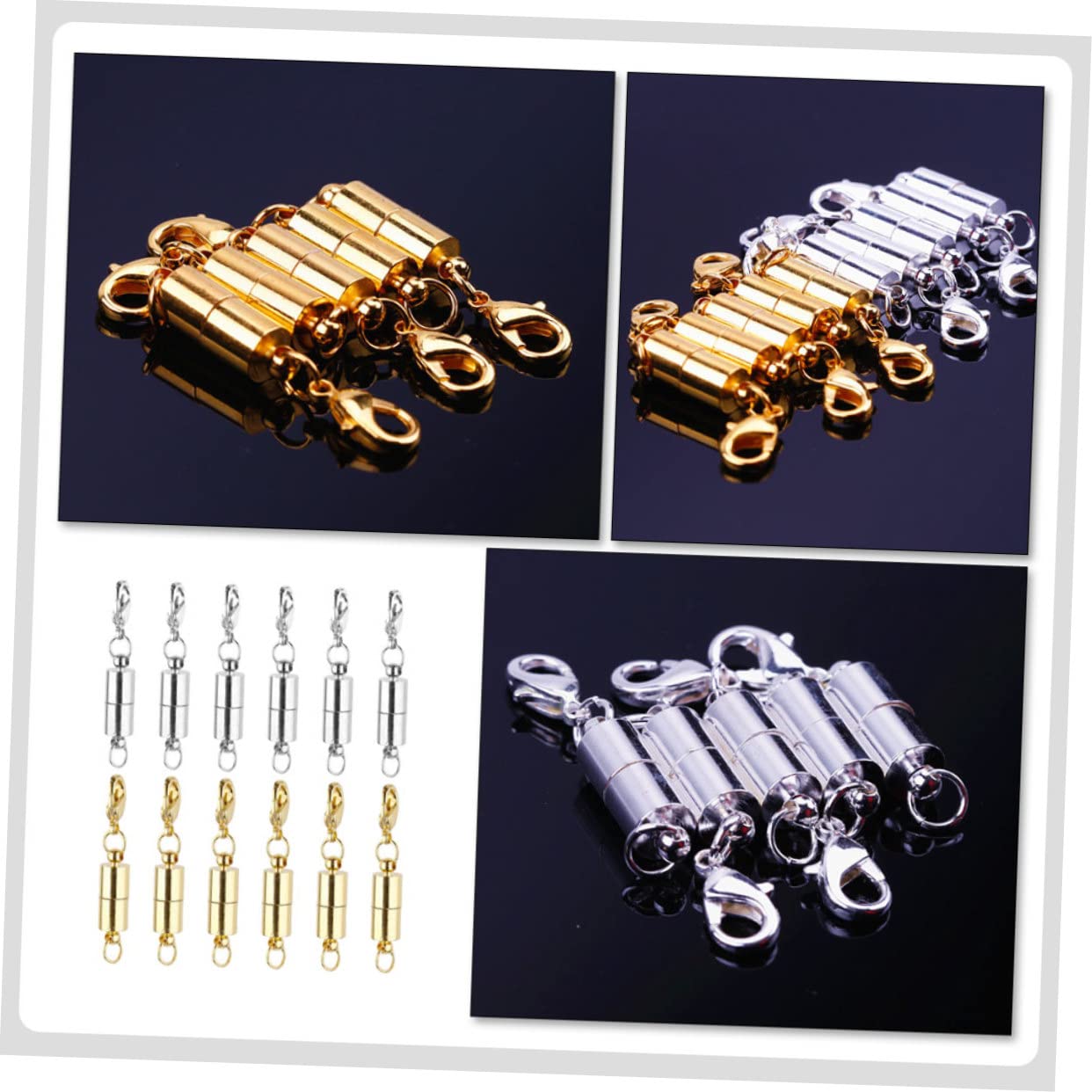 STOBOK 60stücke Magnetverschluss Für Schmuck Teiliges Aus Goldenen Und Silbernen Magnetischen Kappen Für Halsketten Und Armbänder Für Schmuckprojekte Und Persönliche