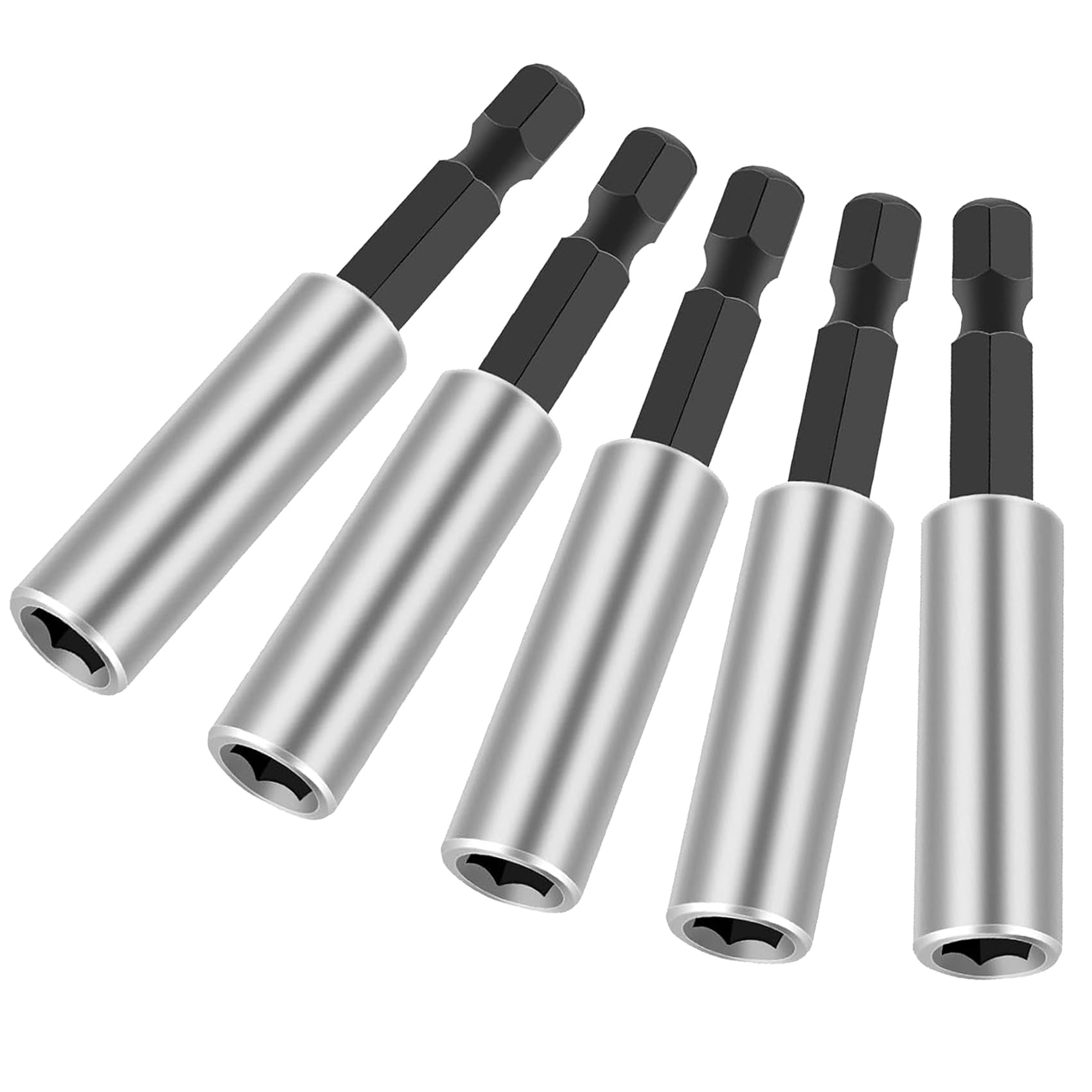 ANBOO Magnetyczny uchwyt do bitów 1/4" 60 mm, przedłużenie bitów z bardzo mocnym magnesem, adapter do szybkiej wymiany wkrętarek akumulatorowych, wiertarek i wkrętaków (5 sztuk)