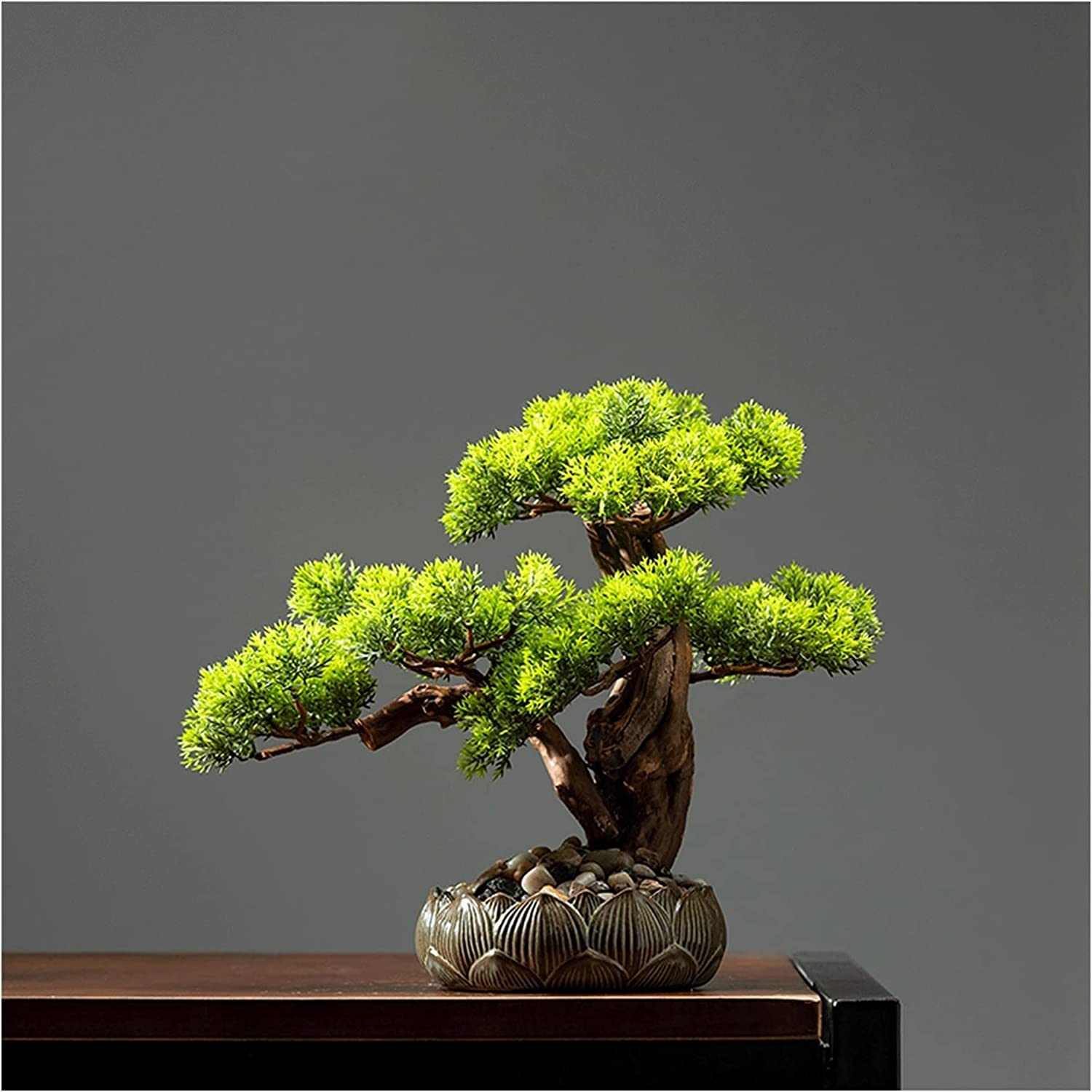 Amazon｜人工盆栽 フェイク植物 装飾 人工鉢 盆栽 造花 松の木  