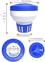 Vista 3 de Flotador de cloro para piscina, dispensador de cloro flotante grande de 7.5 pulgadas, piscina óptima con liberación ajustable para piscina