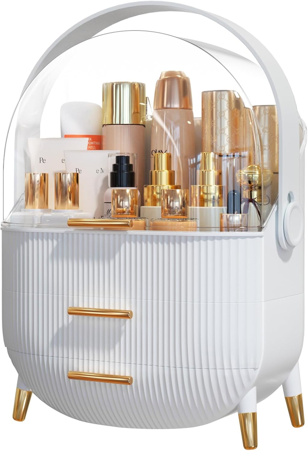 Makeup Organizer Skincare Organizers – Cosmetic Display Cases with Transparent Cover, SkinCare Organizers for Bathroom Countertop, Bedroom Vanity Desk, Lipstick Organizer, White Makeup Organizer Skincare Organizers – Cosmetic Display Cases with Transparent Cover, SkinCare Organizers for Bathroom Countertop, Bedroom Vanity Desk, Lipstick Organizer, White