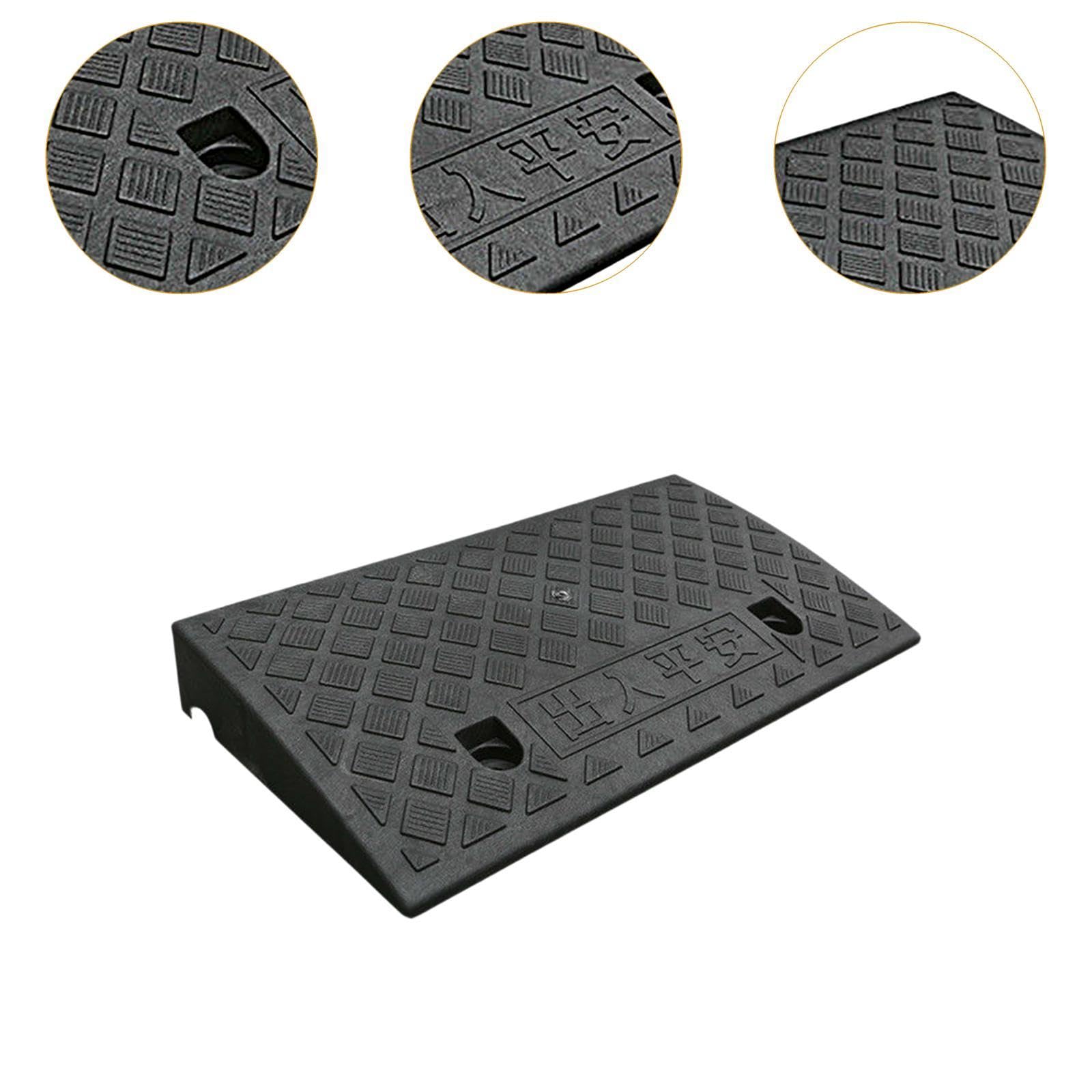 Oshhni Rampa de Almohadilla de pendiente en la carretera Almohadilla de rampa portátil de alta resistencia Rampa de de entrada para camiones Rvs, Alto 6cm Negro