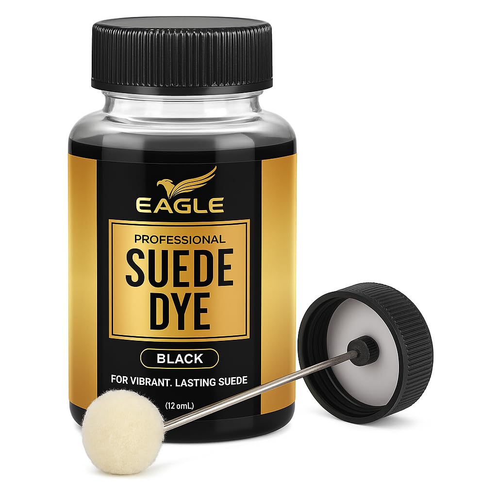 Black Suede Dye for Shoes, Boots, & Accessories  Permanent Suede Color Restorer with Built-in Applicator  Shoe Dye for Touch-Ups, Customization & Repairs  3 fl oz