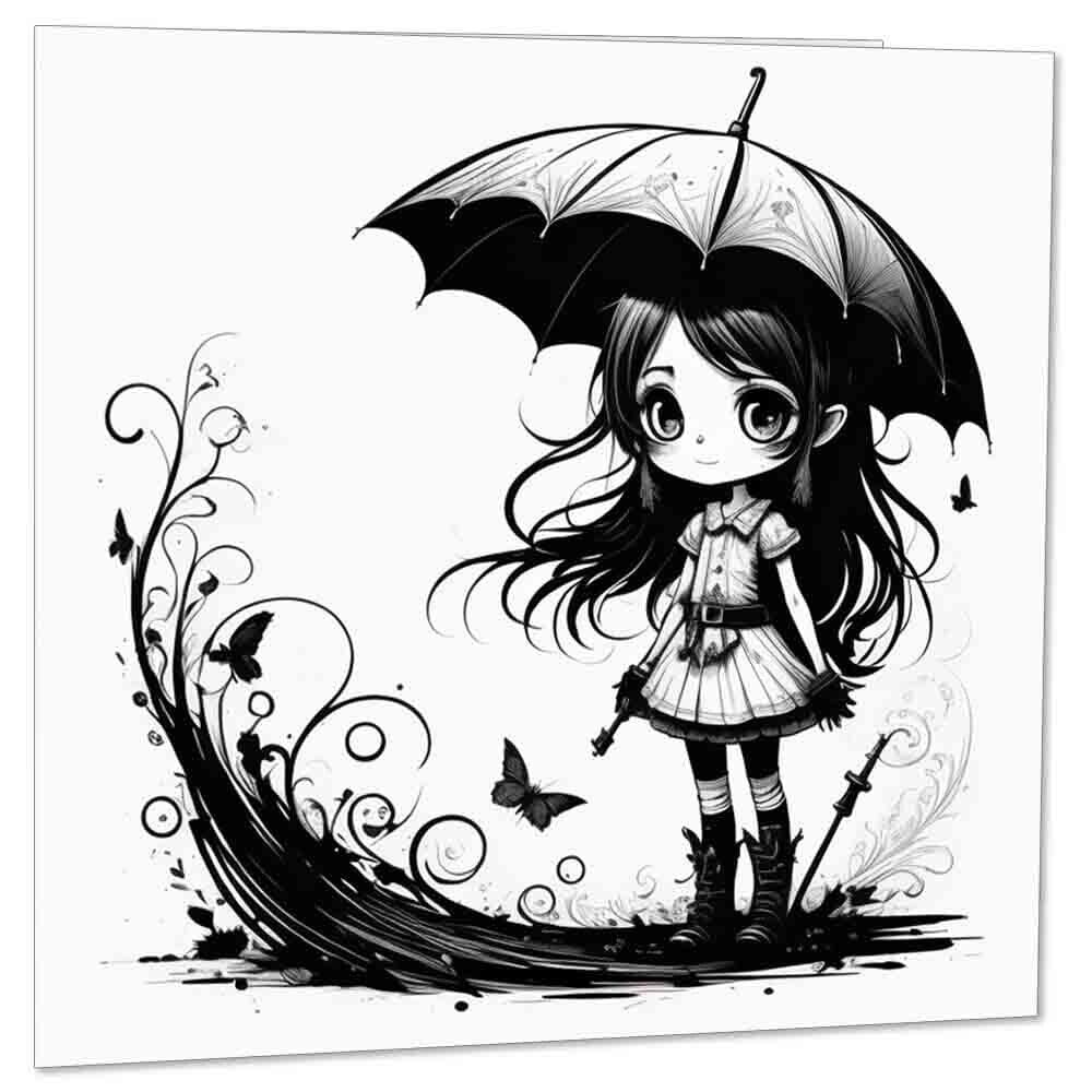 Biglietto Di Auguri Gotico Alternativo Per Ragazze – Fatto A Mano In UK Con Busta Di Lusso, 145x145 Mm, Ideale Per Compleanno (Amica, Sorella, Mamma) - 2