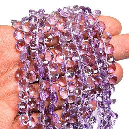 Améthyste rose perles de coeur AAA+ de 7mm pour création de bijoux d'exception - 2