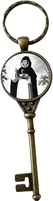 San Luis Beltran Llavero Base de Acero y Postal de Rezo con Ensalmo Contra La Envidia y el Mal de Ojo Elija Bronce Negro o Plata (bronze)