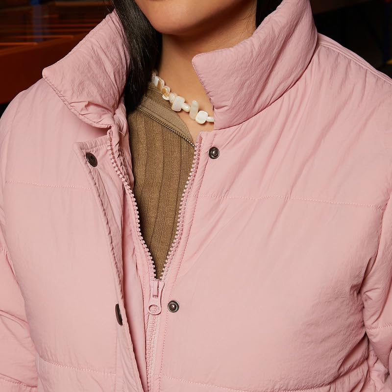 Image of PINACOLADA Women's Fleece-Lined Biker Jacket for Casual Wear | Spread Collar | Long Sleeve | Zipper Closure | Jacket Crafted with Comfort Fit for Everyday Wear