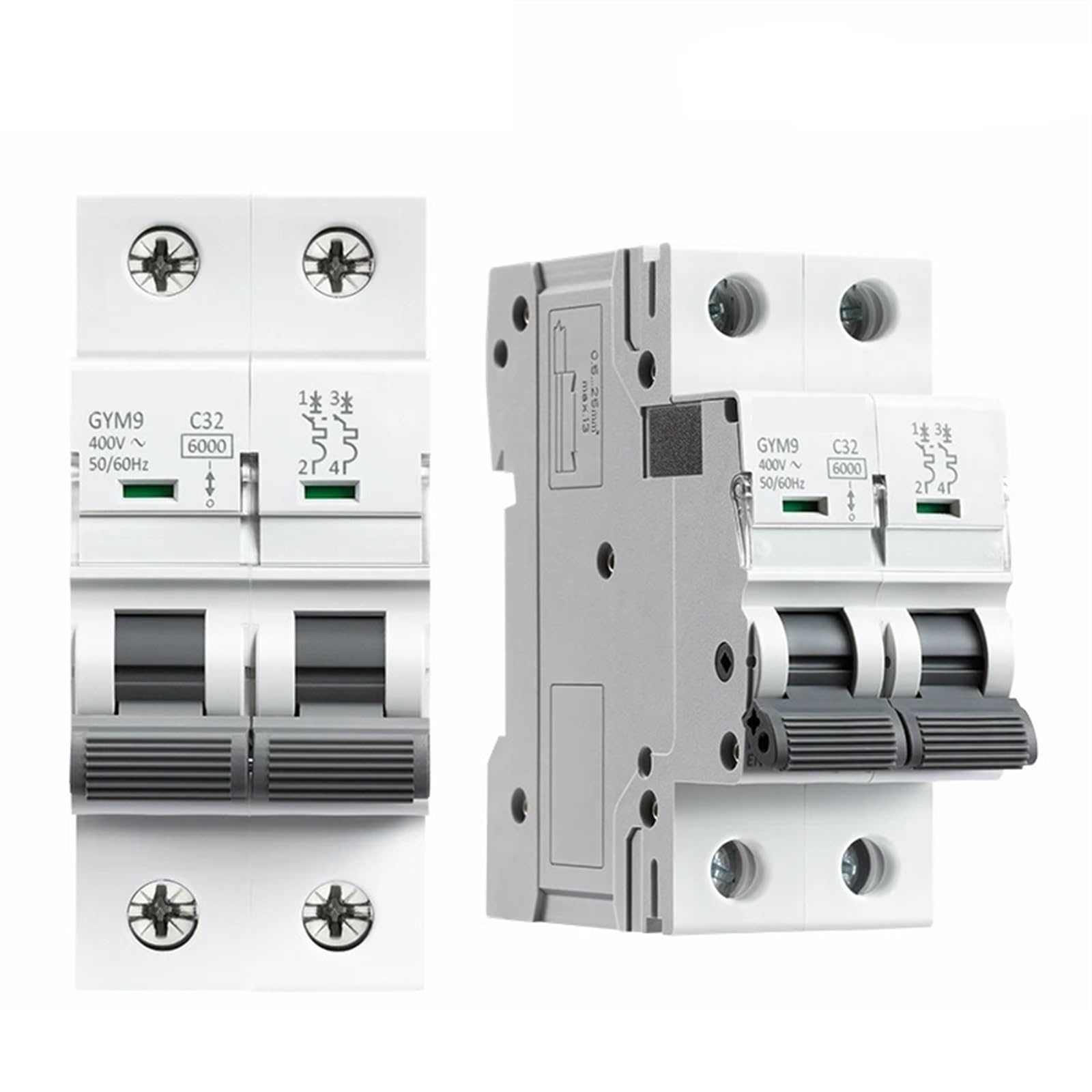 MCB 2 pôles 40A disjoncteur Type AC 230V rail Din GYM9